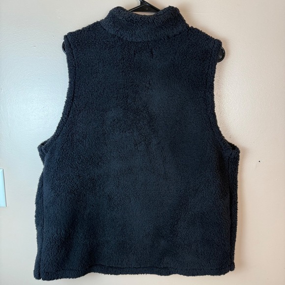Womens Mauices Black Fuzzy Sherpa Zip Up Vest Plus Size 0X - Picture 6 of 6